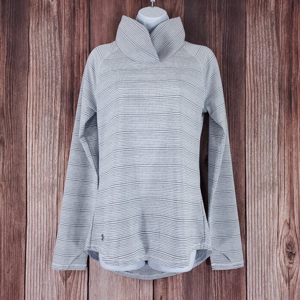 NWT Under Armour Loose Womens Small Zinger White Gray Pullover Top Shirt 1317157